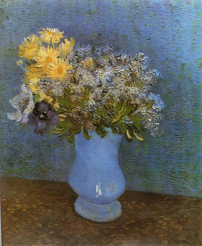Vincent van Gogh Vase with Lilacs Daisies and Anemomes